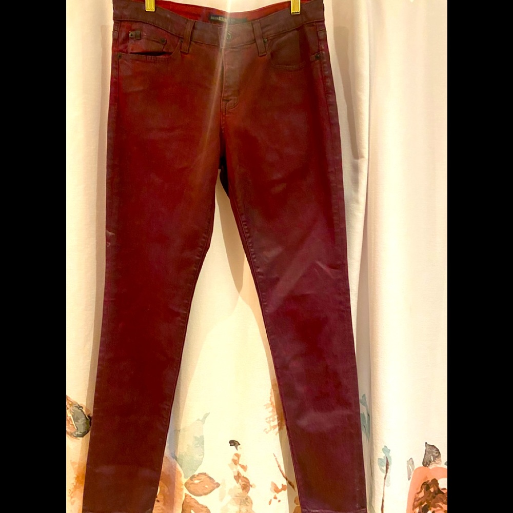 Blue star 1974 Alex style maroon red skinny leather look size 31 Coated Jeans
